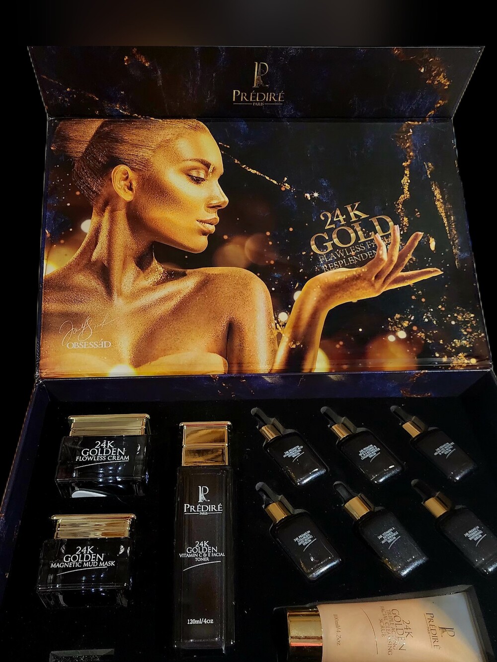 NEW! Prédiré Paris 24K Gold Flawless Facial Resplendent 10-piece Set